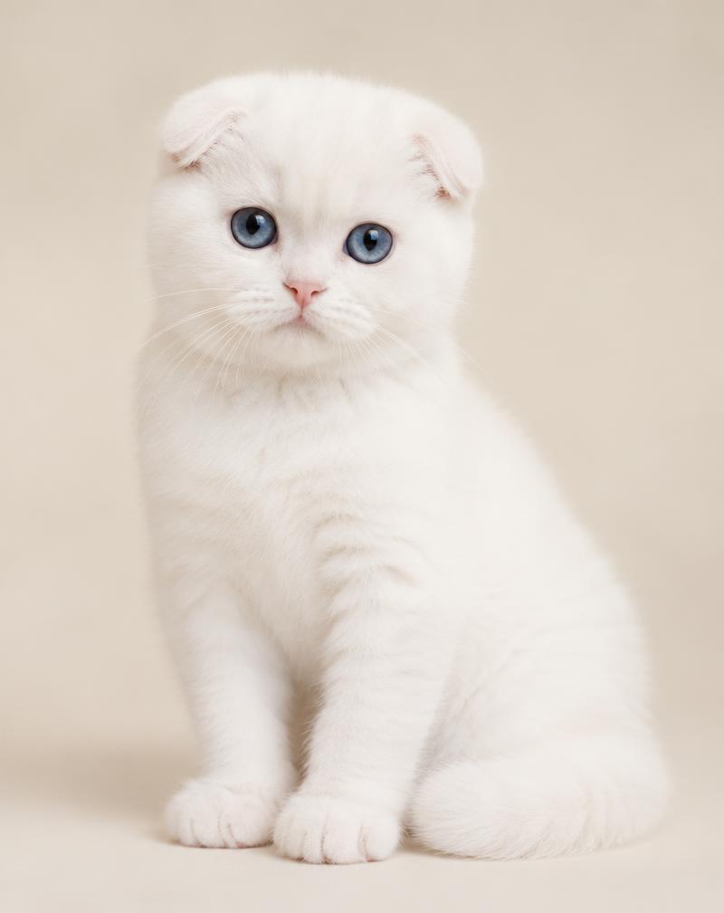 Ejemplo de Scottish Fold color Blanco